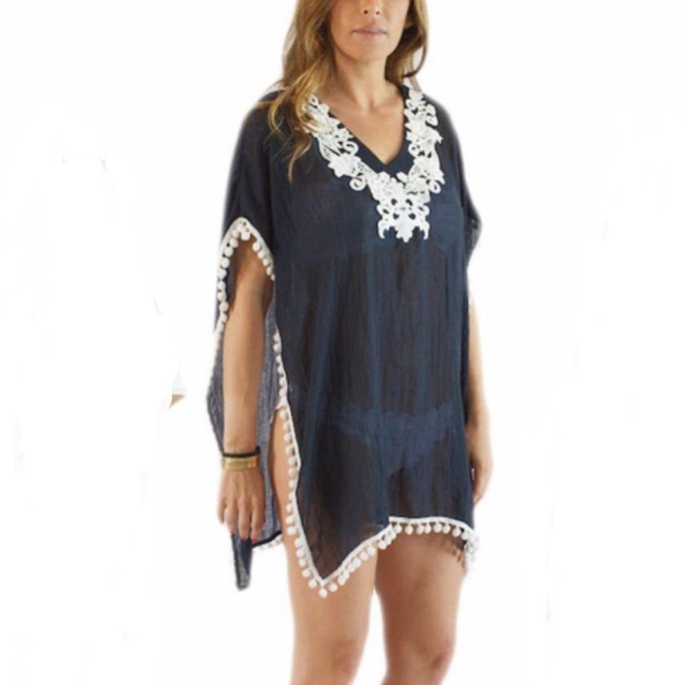 NWT!π Les Canebiers Embroidered Tunic Beach Cover-up - Picture 5 of 6